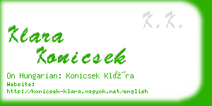 klara konicsek business card